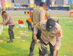 Bentuk Kepedulian Polri pada Lingkungan, Monas Dibersihkan Usai Aksi Hari Buruh