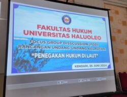 Fakultas Hukum UHO Gelar FGD, Bicara Penguatan Penegakan Hukum di Laut Lewat RUU Kelautan